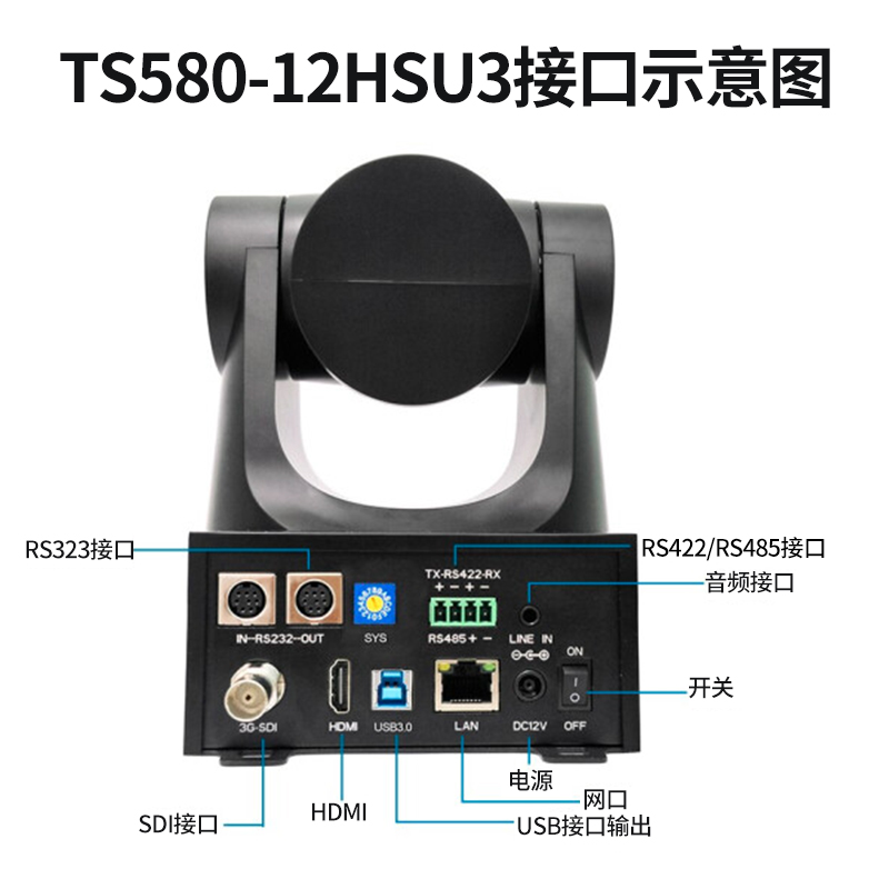 同三维TS580信息通讯类5~30倍光学变焦HDMI/SDI高清摄像机